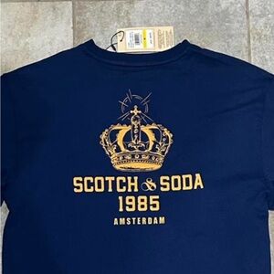 Sold! Scotch & Soda Navy T-Shirt with Gold Crown Graphic